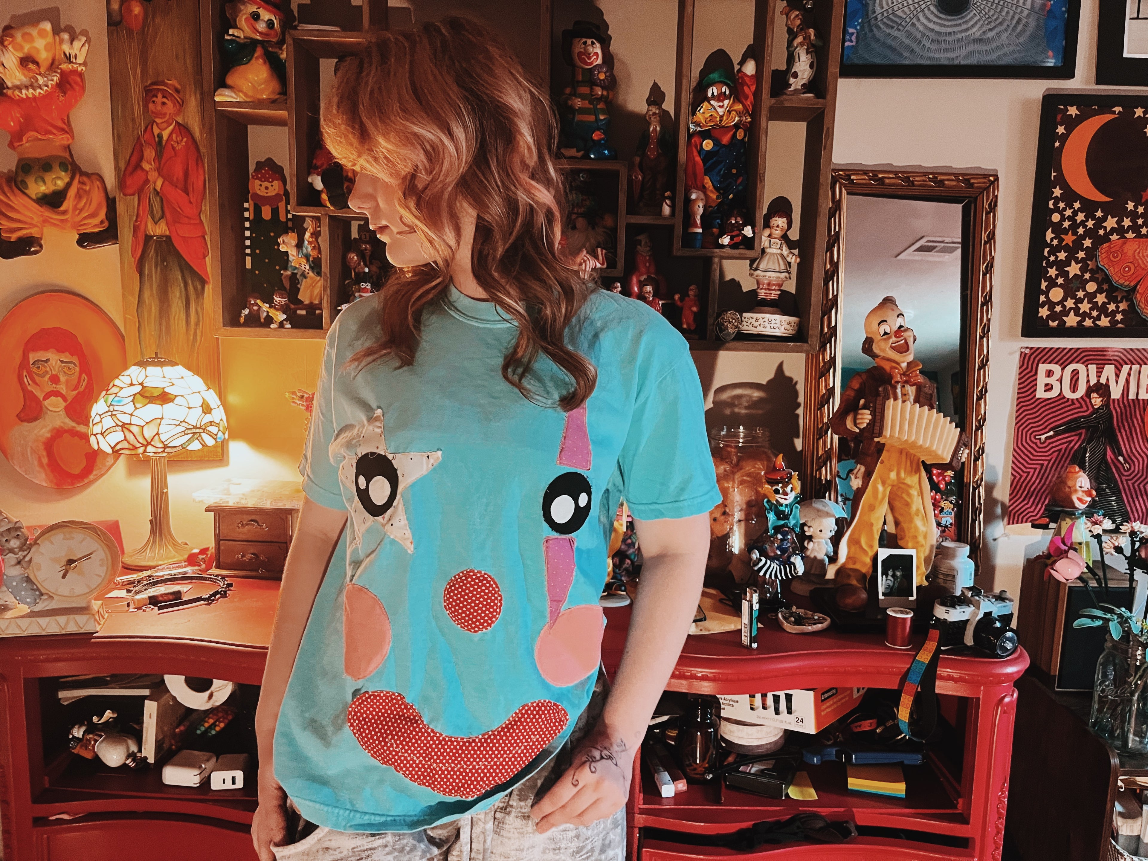 Clown Fabric Applique T-Shirt